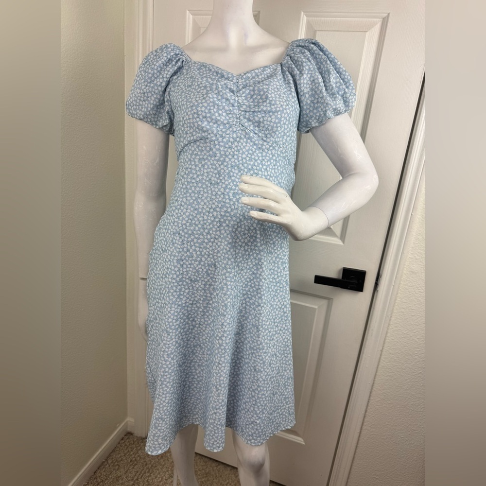Mikarose Midi Dress Tiered Ditsy Floral Feminine Prairie Cottage Size M Lined